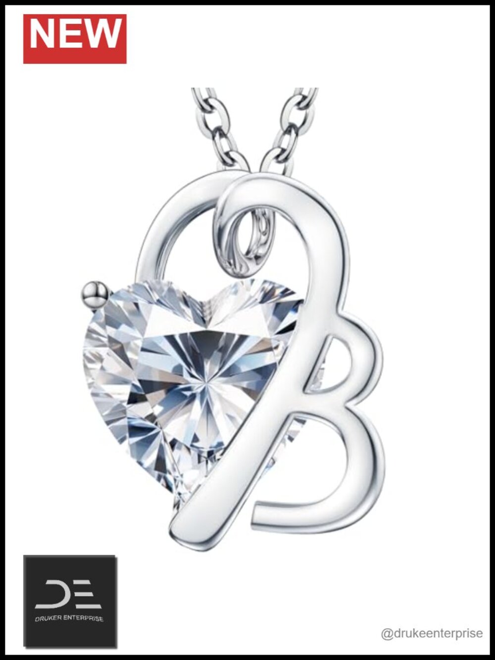 Heart Moissanite Pendant Necklace Sterling Silver Anniversary Gift Women